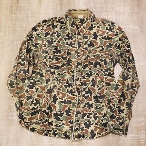 All-Son Brand Duck Camo Button Up Medium